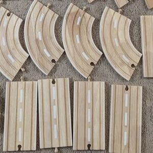 Wooden Toy Train Track Set